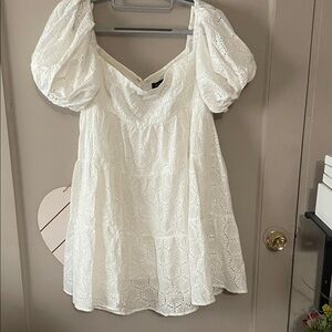 Bardot White Eyelet Puff Sleeve Blouse